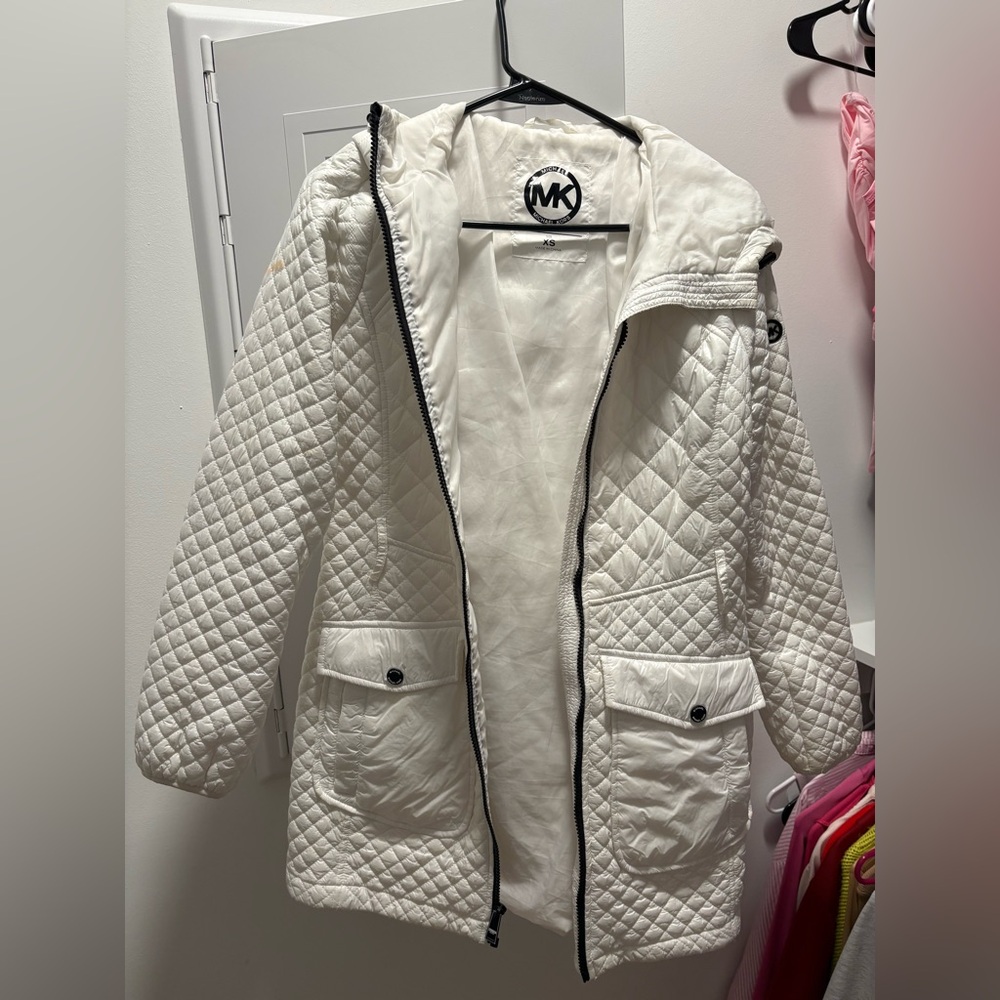 Michael Kors Ivory Quilted Puffer Jacket